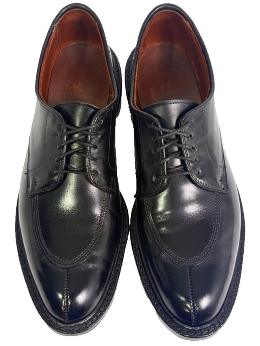Allen Edmonds Walton Split Toe Derby Black Mens 10 B Leather Shoes